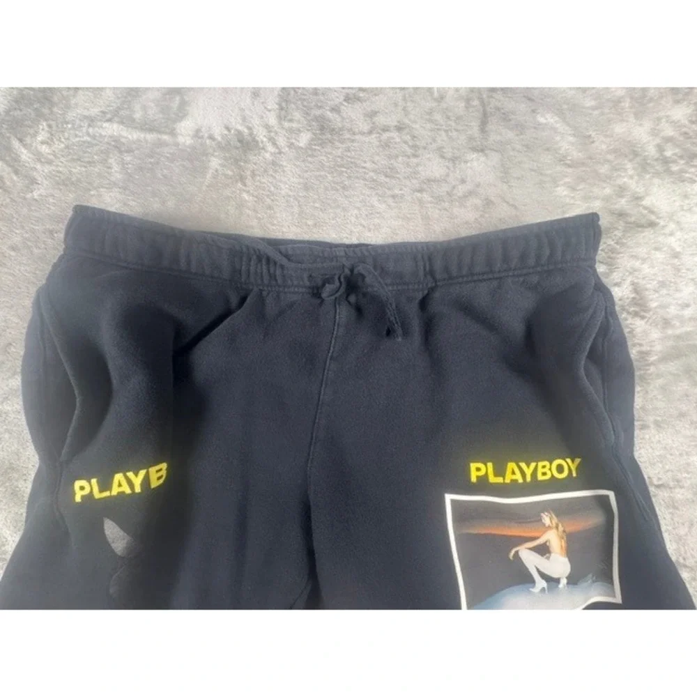 Playboy Shorts Mens XL Art Dept Black Fleece Graphic PacSun Sweat Shorts
